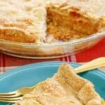 Ritz Cracker mock apple pie and a slice on a plate.