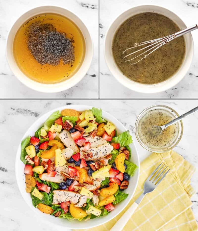 Making poppyseed dressing and copycat Panera strawberry poppyseed chicken salad.