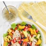 Copycat Panera strawberry poppyseed chicken salad and dressing.