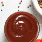 A bowl of homemade Swiss Chalet BBQ sauce.
