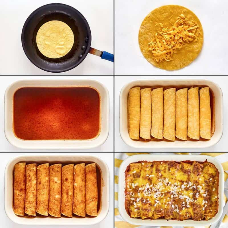 Making copycat El Chico cheese enchiladas.
