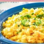 A bowl of homemade Brookville Hotel creamed corn.