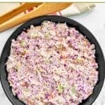 Homemade Famous Dave's coleslaw in a serving bowl.