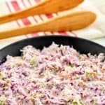 A bowl of homemade Famous Dave's coleslaw.