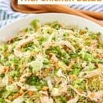 Homemade Ming's Thai chicken salad in a serving bowl.