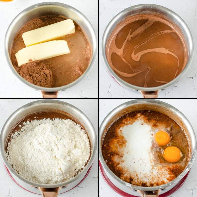 Making batter for Texas sheet cake.