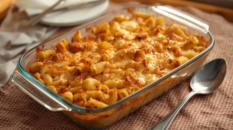A warm bubbling casserole fresh from the oven.
