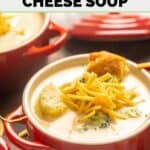 Bowls of homemade Black-eyed Pea broccoli cheese soup.