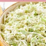 Homemade Brookville Hotel Coleslaw in a small bowl.