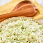A bowl of homemade Brookville Hotel coleslaw.