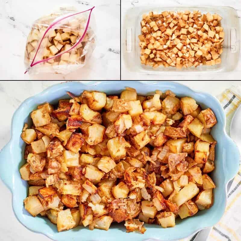 Making and serving Lipton onion soup mix roasted potatoes.