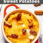 Homemade Red Lobster whipped sweet potatoes in a small bowl.