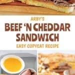 Roast beef and cheddar cheese sandwich and the ingredients to make it.