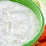 A bowl of homemade dill dip.