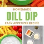 Homemade dill dip and the ingredients to make it.