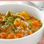 A bowl of hearty beef stew.