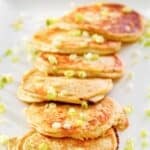Potato pancakes made with leftover mashed potatoes, an egg, and seasonings.