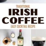 Ingredients for traditional Irish coffee and the cocktail.