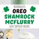 Making a copycat McDonald's oreo shamrock mcflurry, the ingredients, and the dessert treat.