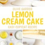 Italian lemon cream cake and the ingredients to make it.