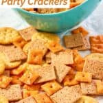 Assorted crackers coated with ranch seasoning.
