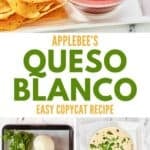 Copycat Applebee's queso blanco served with tortilla chips and the ingredients to make the dip.