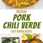 Pork chili verde and the ingredients to make it.