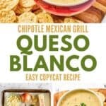 Copycat Chipotle Mexican Grill queso blanco and the ingredients to make it.