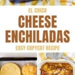 Copycat El Chico cheese enchiladas and the ingredients to make them.
