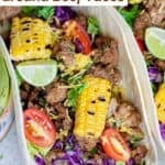Homemade ground beef soft taco loaded with toppings.