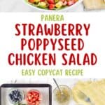Copycat Panera strawberry poppyseed chicken salad and the ingredients to make it.