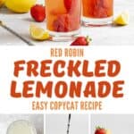 Copycat Red Robin freckled lemonade and the ingredients to make it.