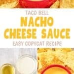 Copycat Taco Bell nacho cheese sauce and the ingredients to make it.