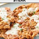 Crunchy beer battered chicken fried steaks topped with white gravy.