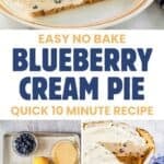 Blueberry cream pie and the ingredients to make it.