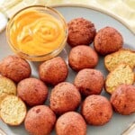 A plate of copycat Captain D's hush puppies.