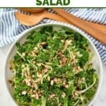 Copycat Chick-fil-A kale crunch salad in a large bowl and salad tongs by it.