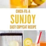 Copycat Chick-fil-A sunjoy drink and the ingredients to make it.