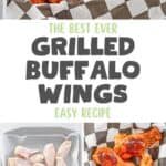 Homemade grilled buffalo chicken wings and the ingredients to make them.