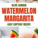 Copycat Olive Garden watermelon margarita and the ingredients to make it.