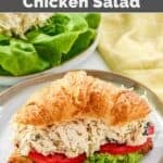 Copycat Chicken Salad Chick Greek Goddess chicken salad croissant sandwich.