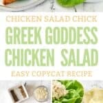 Copycat Chicken Salad Chick Greek Goddess chicken salad and the ingredients to make it.