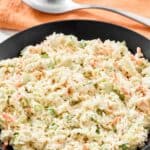 Copycat Corky's Memphis-style coleslaw in a serving bowl.