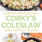 Copycat Corky's coleslaw and the ingredients to make it.