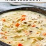 Copycat Jason's Deli creamy chicken and wild rice soup.