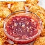 Copycat Joe's Crab Shack dipping sauce served with crispy fried shrimp.