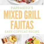 Copycat Pappasito's mixed grill fajitas and the ingredients to make them.