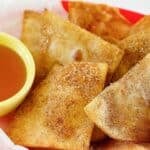 Copycat Taco Bell Crispitos in a parchment paper lined basket.