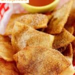 Copycat Taco Bell Crispitos served with syrup in a basket.