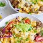Bowls of copycat Taco Bell nacho fries bellgrande.